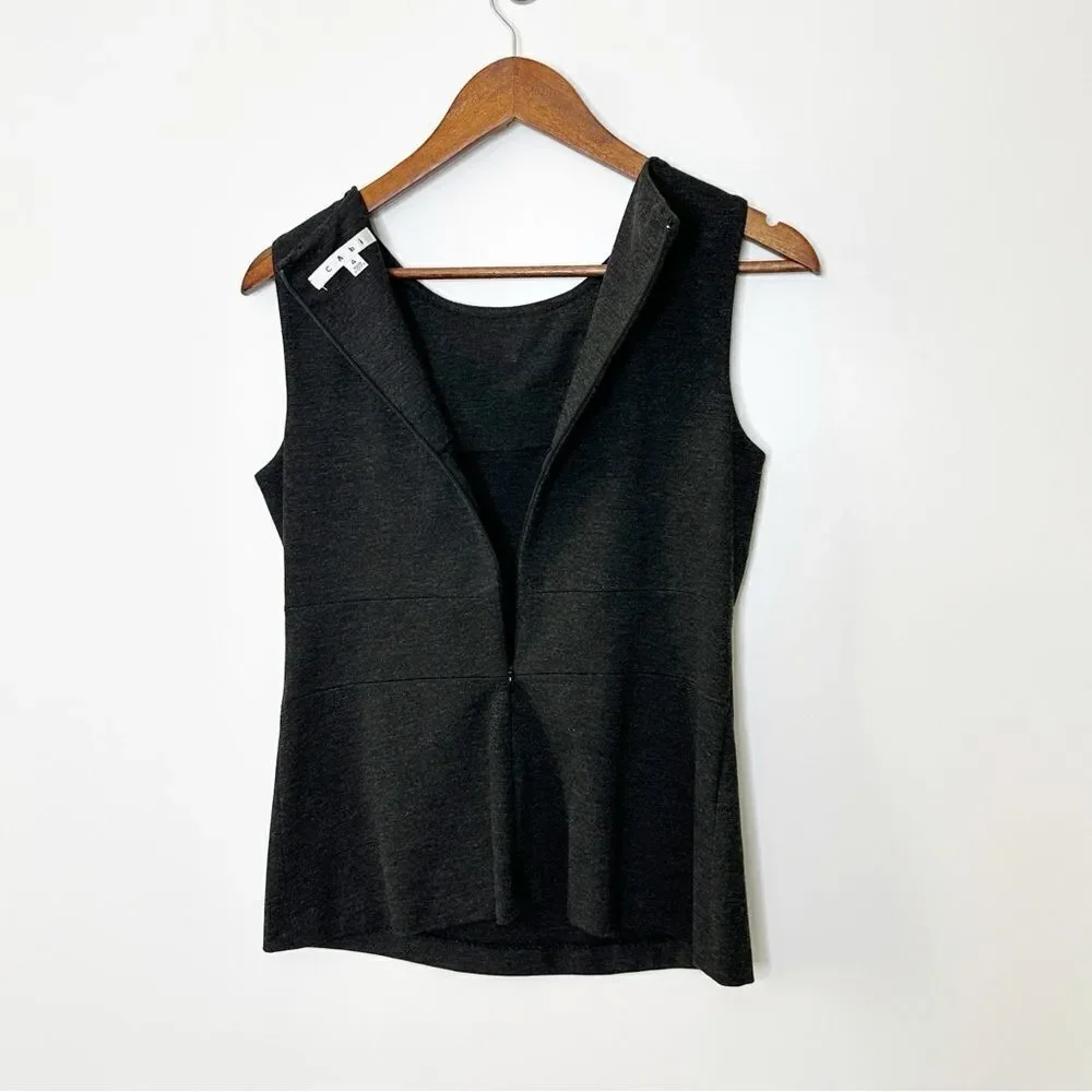 Cabi #508 Sleeveless Embellished Top Gray Size 4 - Picture 6 of 11